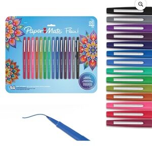 NWT Paper Mate Flair Felt Tip Pens, Medium Point (0.7mm), Assorted Colors